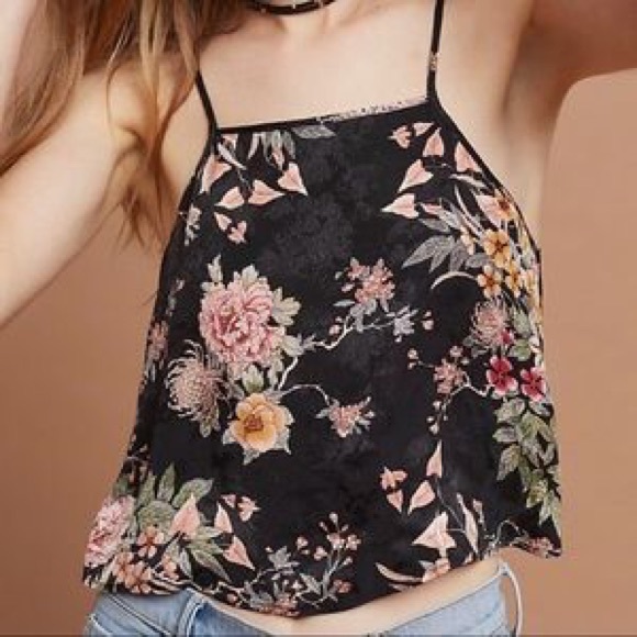 Anthropologie Tops - Anthropologie Floral Crop Top!